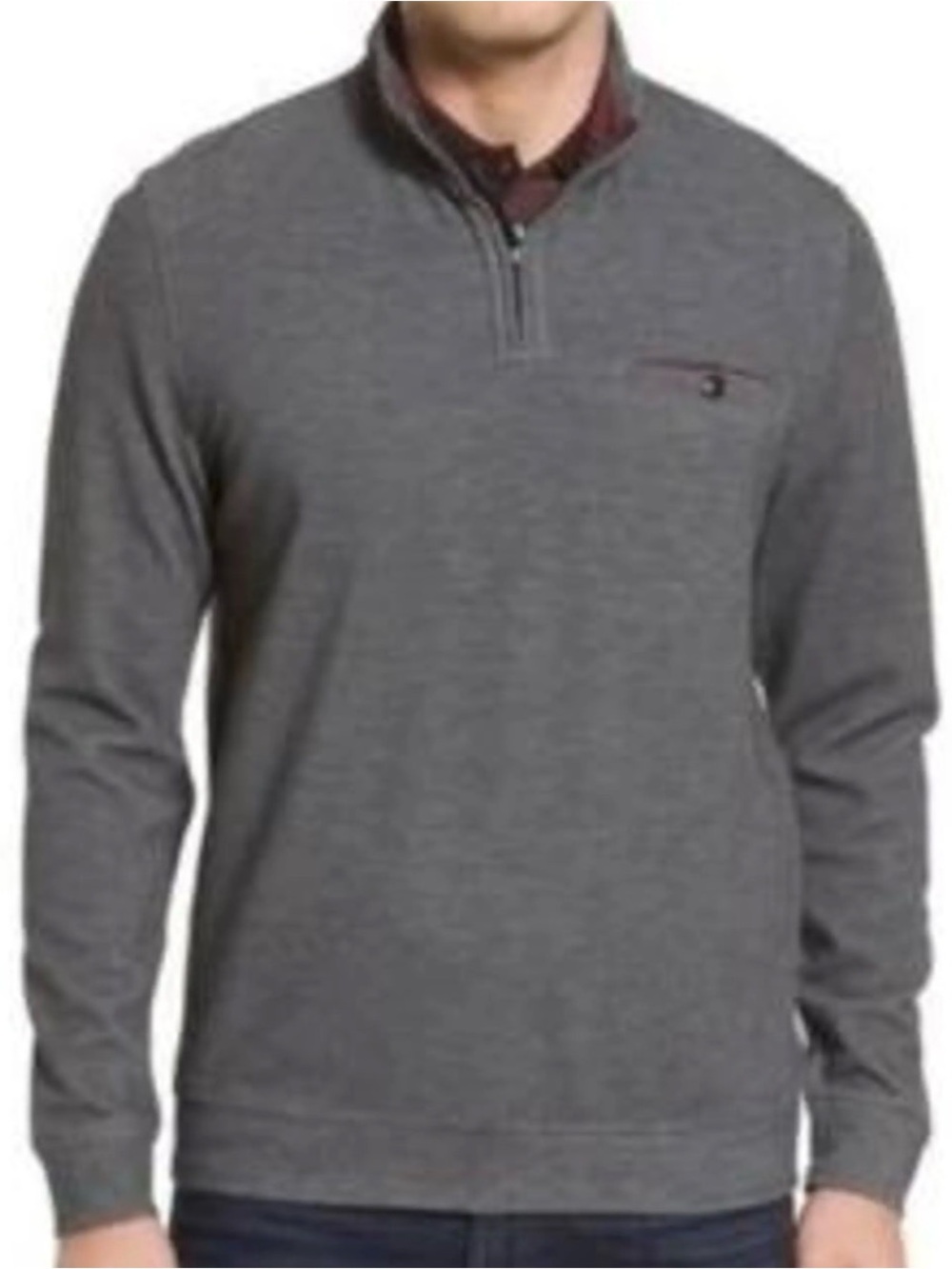 Ted Baker Quarter-Zip Sweater Pullover in Smoke Gray